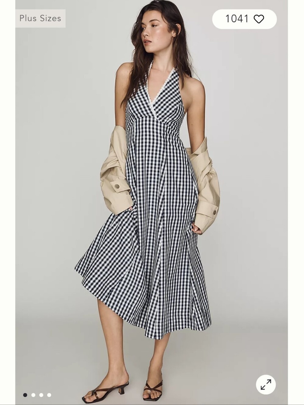Anthrpolologie Maeve 100% Cotten Checked Midi Dress